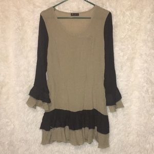 Charcoal & Light Gray, Long Sleeve Tunic